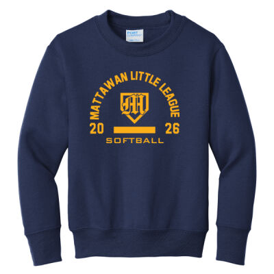 Softball- - Youth Core Fleece Crewneck Sweatshirt Thumbnail