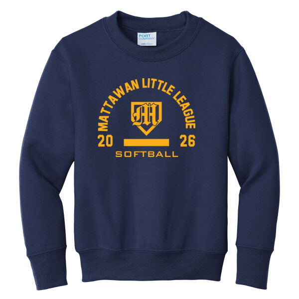 Softball- - Youth Core Fleece Crewneck Sweatshirt Thumbnail