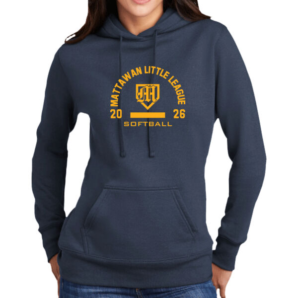 Softball- - Port & Co™ Women's Core Fleece Pullover Hooded Sweatshirt Thumbnail