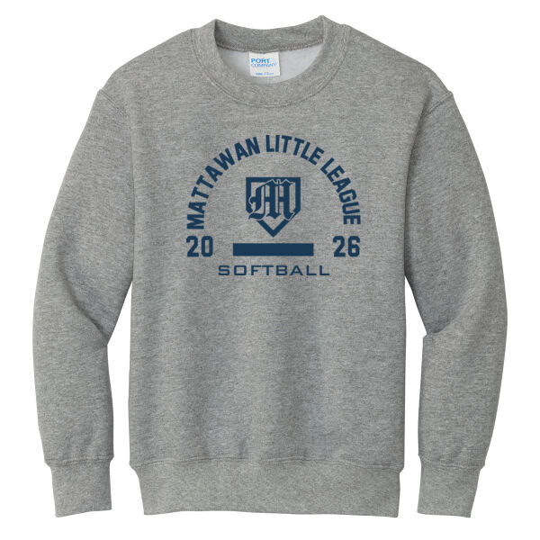 Softball- - Youth Core Fleece Crewneck Sweatshirt - Youth Core Fleece Crewneck Sweatshirt Thumbnail