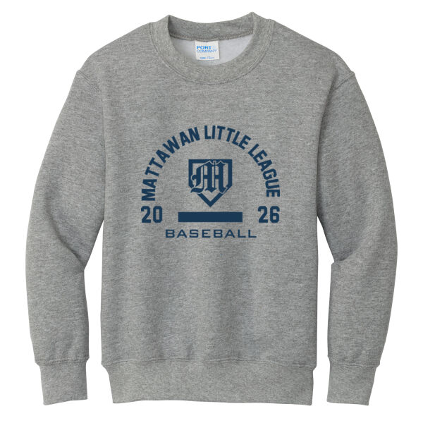 Baseball- - Youth Core Fleece Crewneck Sweatshirt Thumbnail